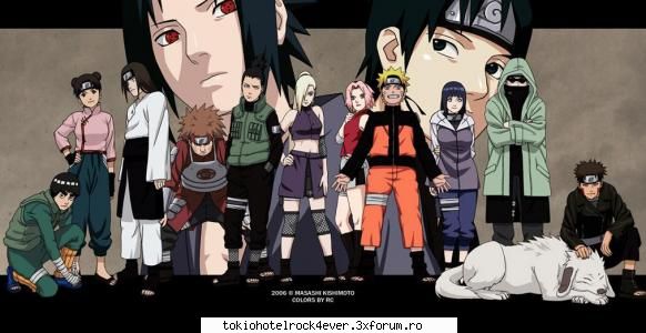 anime din cei kre sunt mai sasuke neji, sasuke, naruto, kiba, shikamaru, hinata, ino, sakura, gaara,