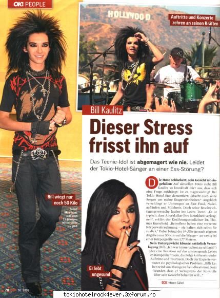 bill are probleme idol este mai slab vocalistul trupei tokio hotel sufera dereglare atirna obraji