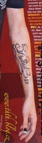 Bill's new tatoo - e bow? :x :x :x :x - *..::Bill Kaulitz::..*