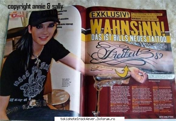 Poze cu ei din reviste - Noul tatuaj al lui Bill - *..::Gallery::..*