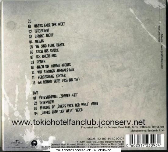 ZIMMER 483 - cd-ul cu DvD ^_^ :D - *..::Tokio Hotel Albums::..*